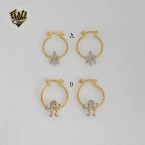 (1-2592-1) Gold Laminate - Two Tones Animal Hoops - BGO