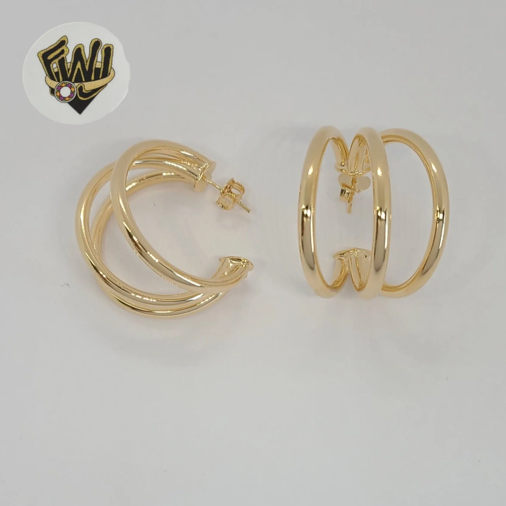 (1-2926-1) Gold Laminate - Triple Half Hoops - BGF