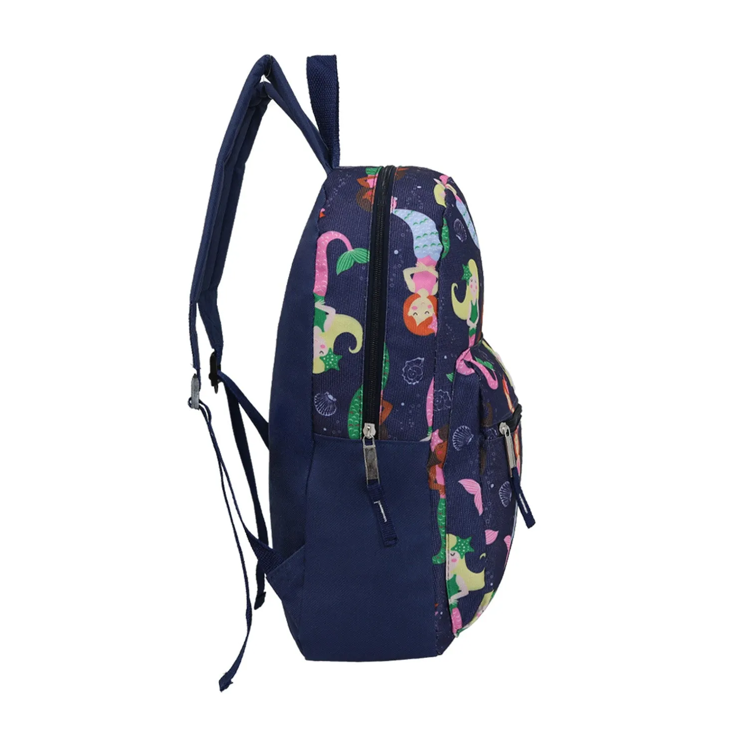 15" Kids Basic Wholesale Backpack in Assorted Prints- Bulk Case of 24