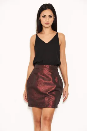 2 In 1 Metallic Above The Knee Dress