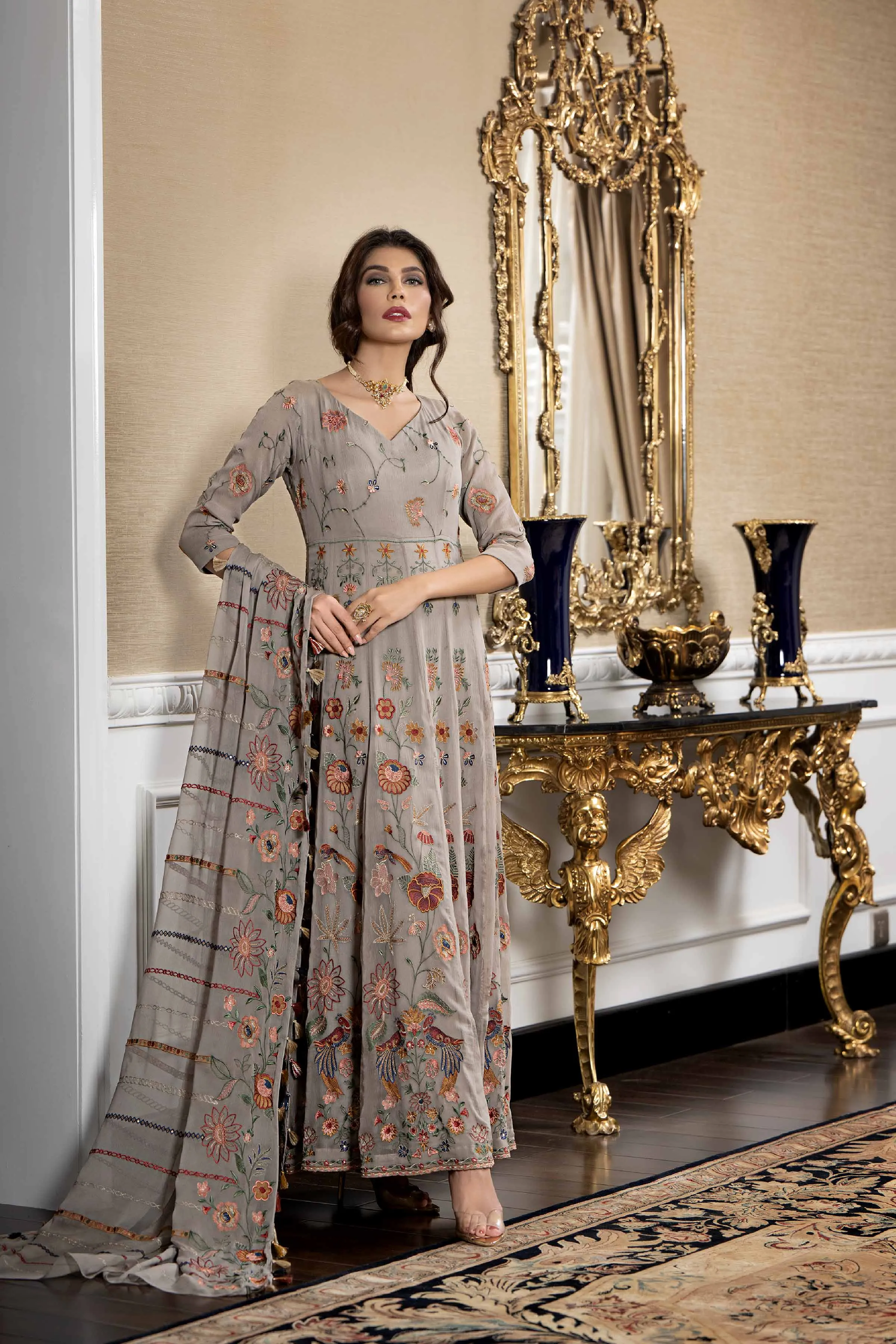 2 Piece - Embroidered Suit - 42308008