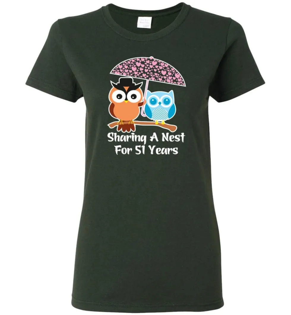 51 Years Wedding Anniversary Gifts Valentine's Day Women Tee