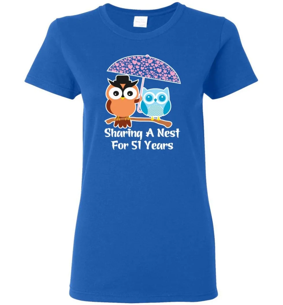 51 Years Wedding Anniversary Gifts Valentine's Day Women Tee