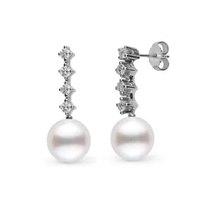 9.0-10.0 mm White South Sea Pearl and Diamond Luminary Collection Earrings