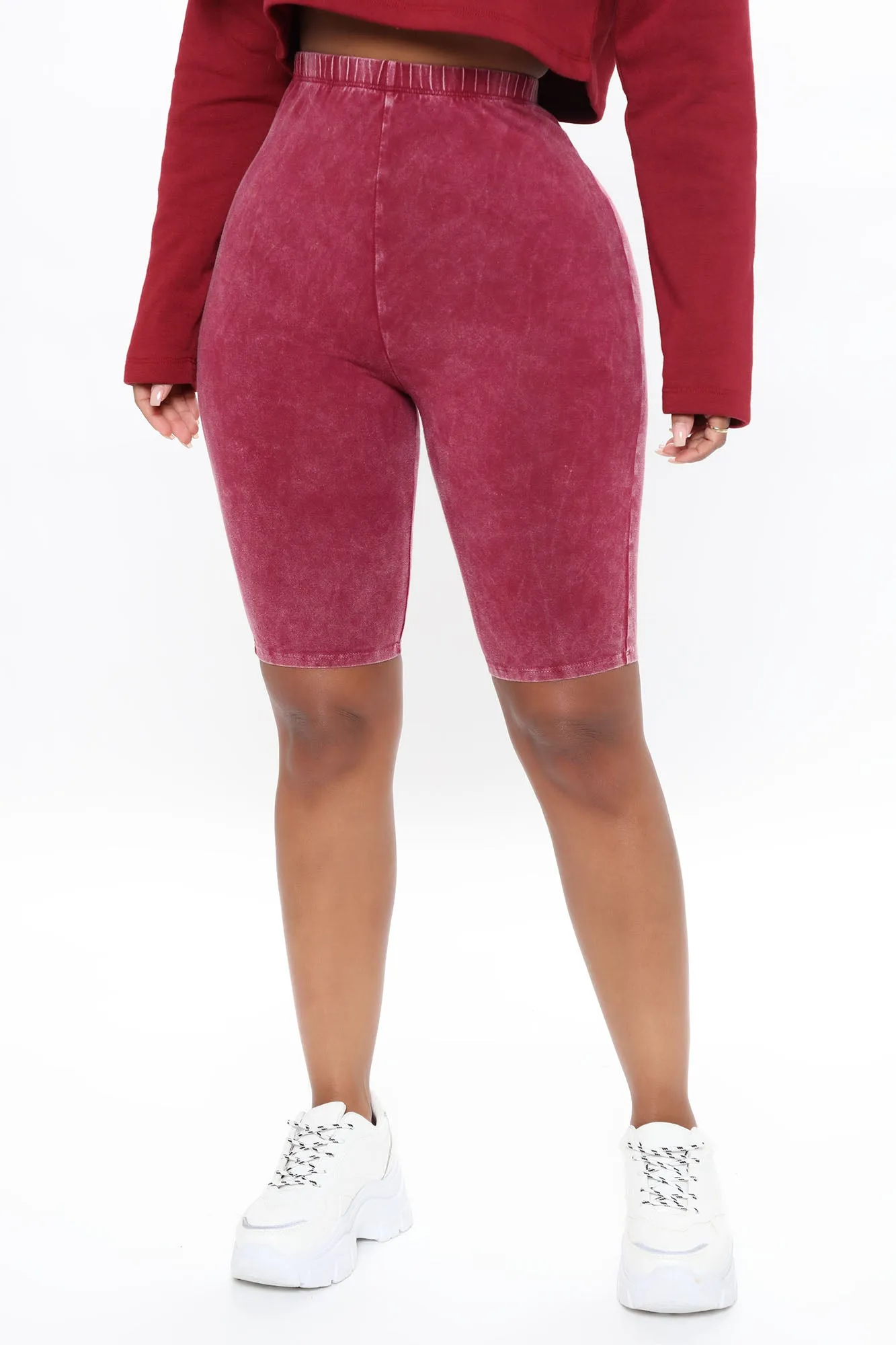 A Different Kinda Baddie Biker Short - Burgundy