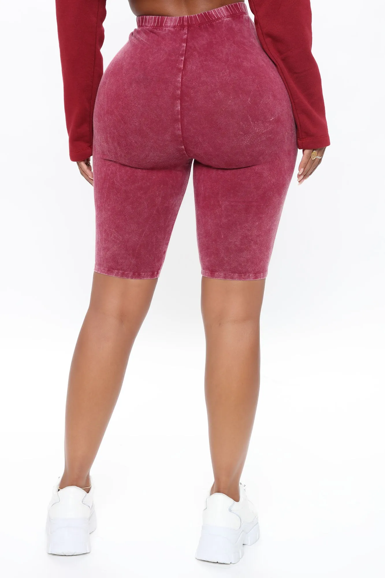 A Different Kinda Baddie Biker Short - Burgundy