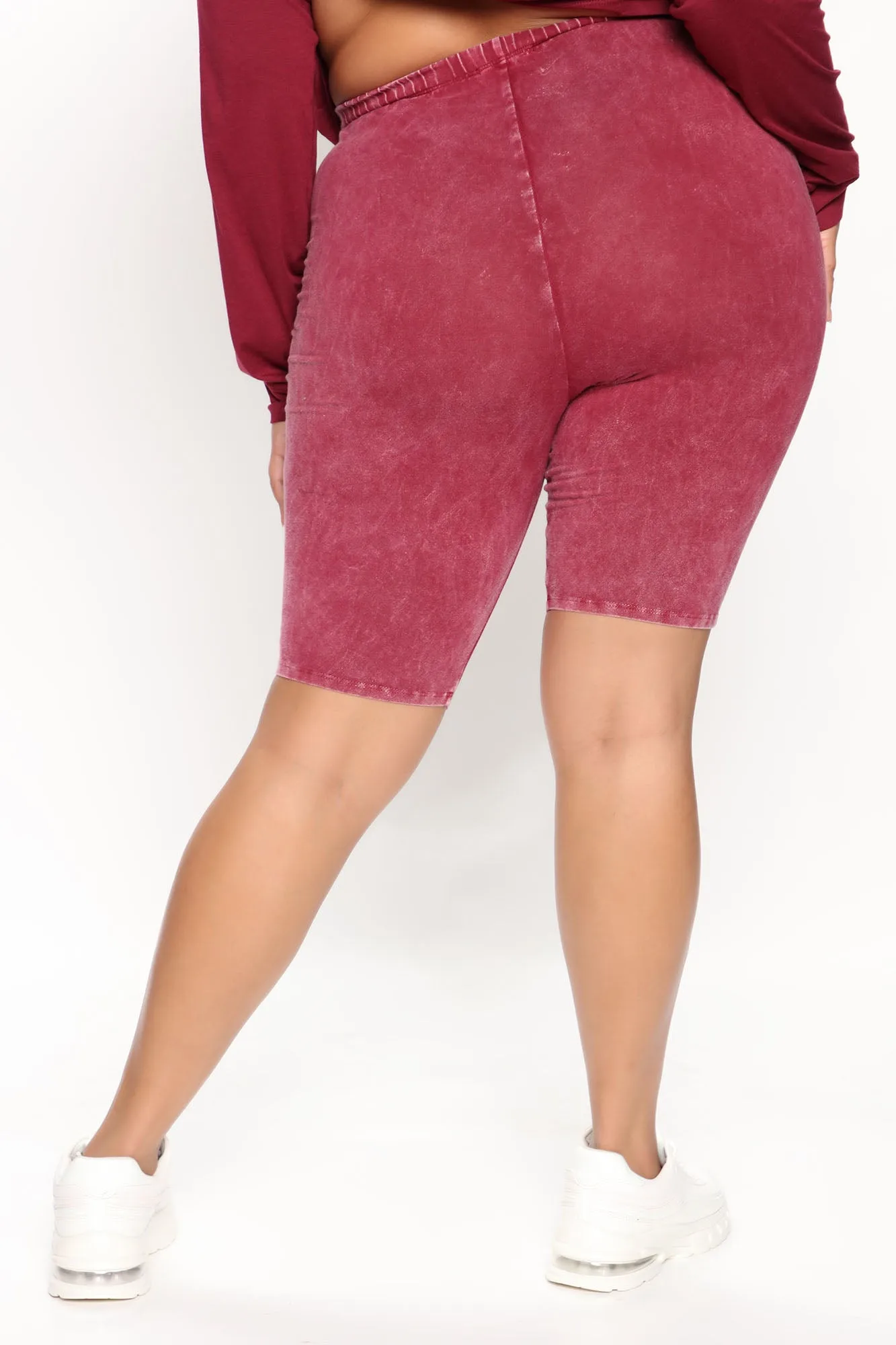 A Different Kinda Baddie Biker Short - Burgundy