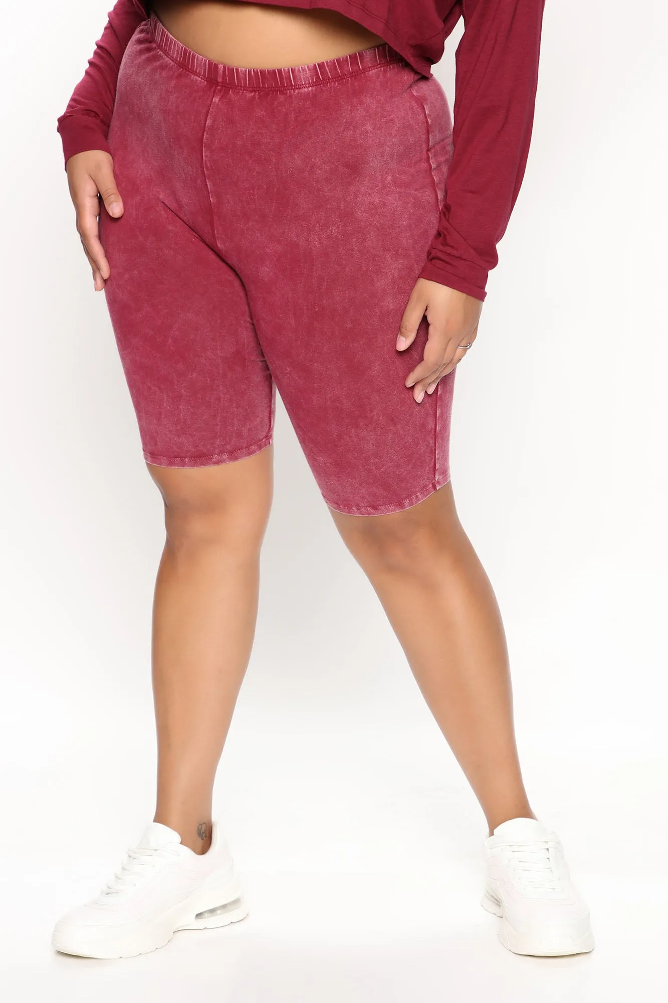 A Different Kinda Baddie Biker Short - Burgundy