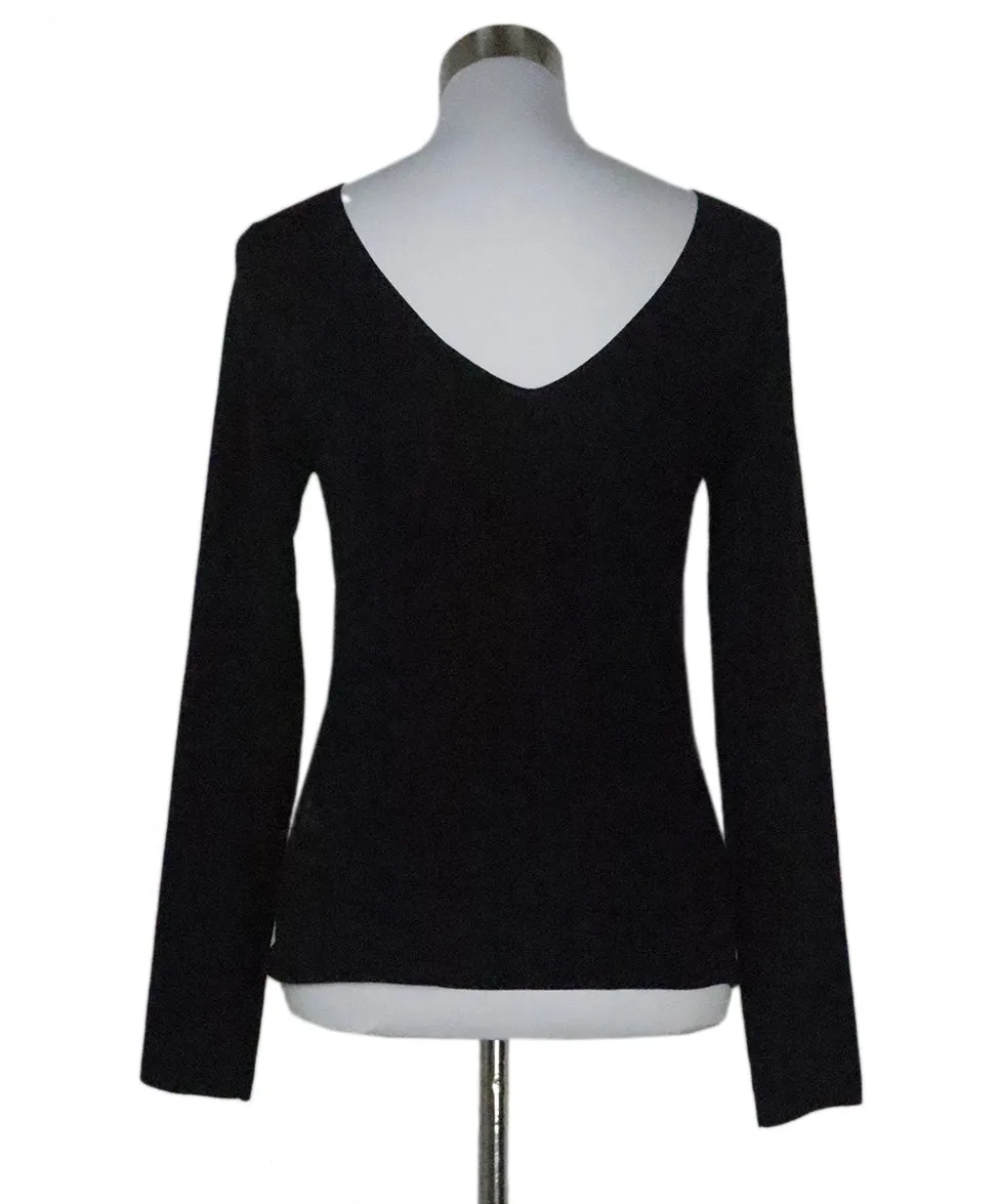 Akris Black Silk Top sz 8