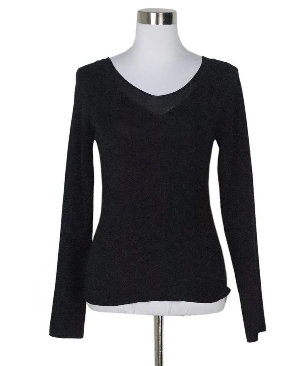 Akris Black Silk Top sz 8