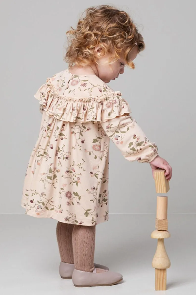 Baby Girl Dress MarMar Copenhagen Druss - Marron Botanic