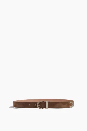 Bambi Belt with Antique Silver Buckle in Toffee