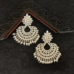 Bhavi Jewels Gold Plated Kundan Stone Dangler Earrings