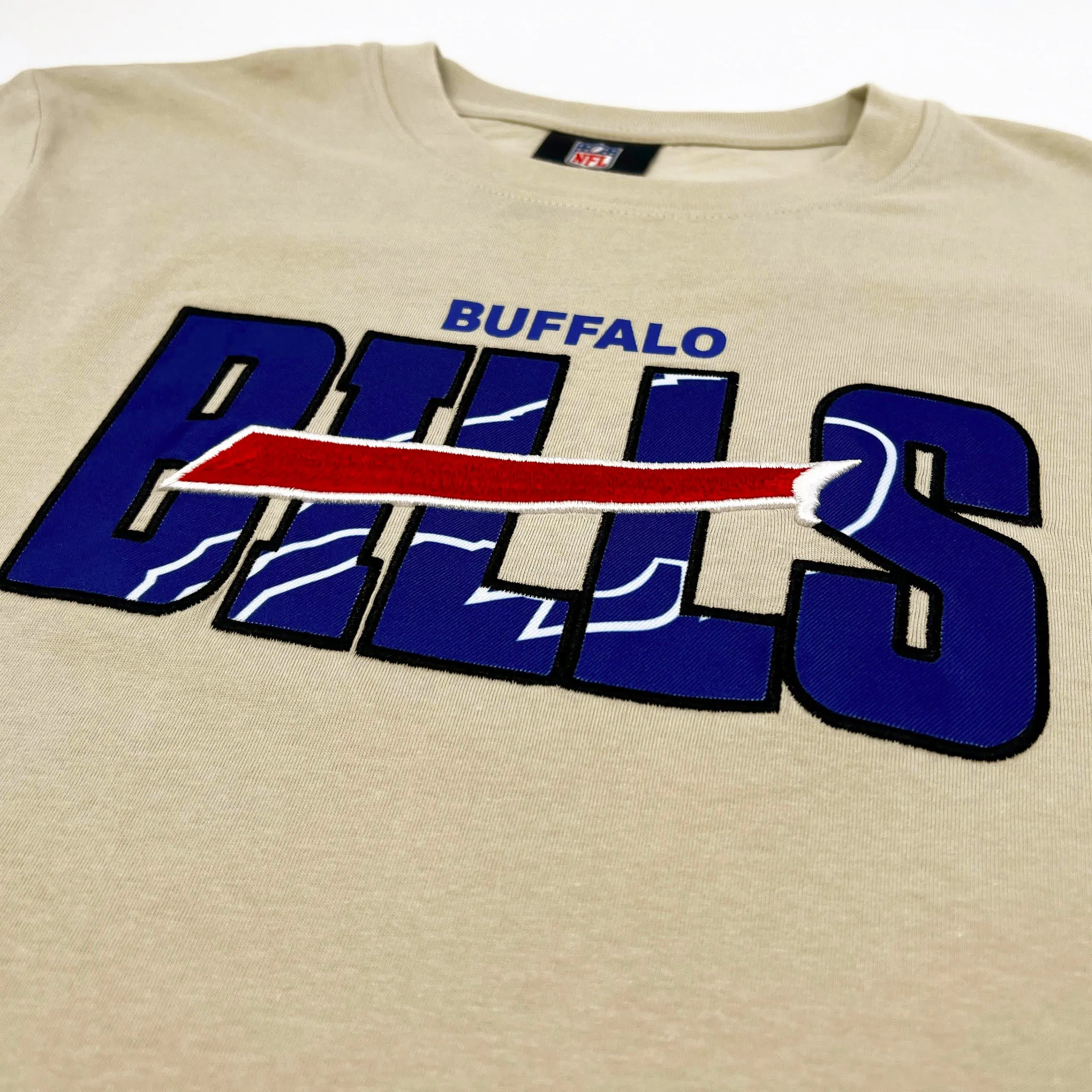 BIG & TALL SIZES New Era Buffalo Bills Stone Color 2023 Official NFL Draft Short Sleeve Shirt