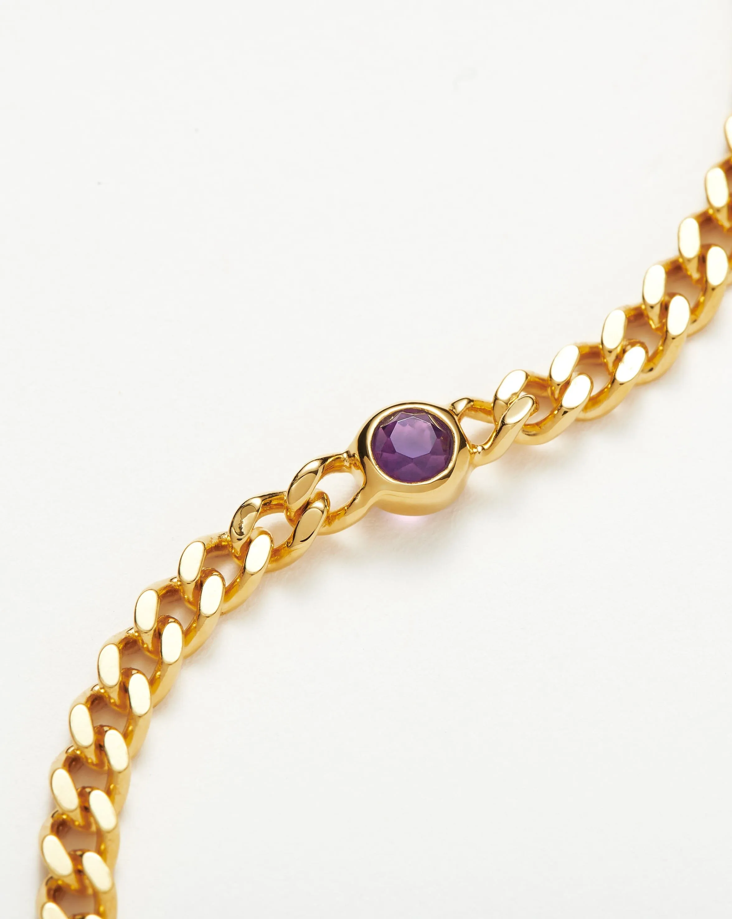 Birthstone Chain Bracelet - February | 18ct Gold Plated Vermeil/Amethyst