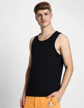 Black Solid Gym Vest