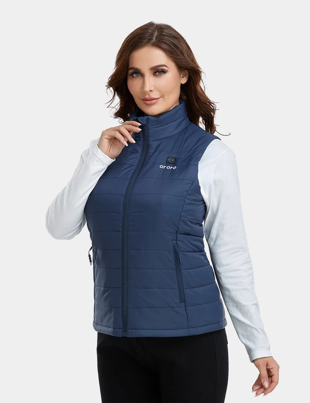 Bundle Deal - Women's Classic Heated Vest (Navy Blue) & Extra Mini 5K Battery