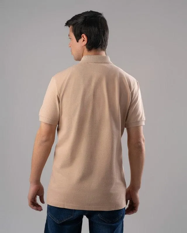 CLASSIC FIT PIQUE POLO SHIRT - CAFÉ