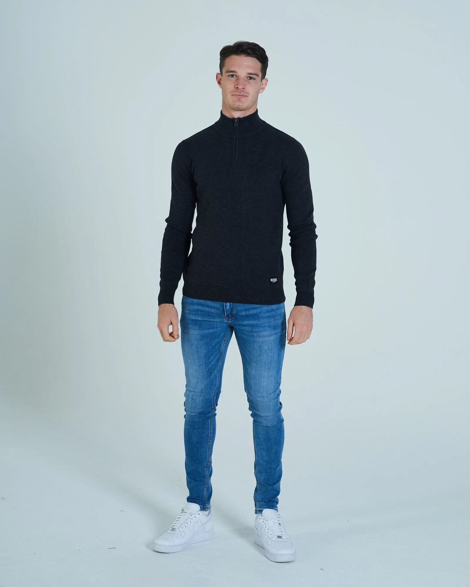 Colin Half Zip Black Melange