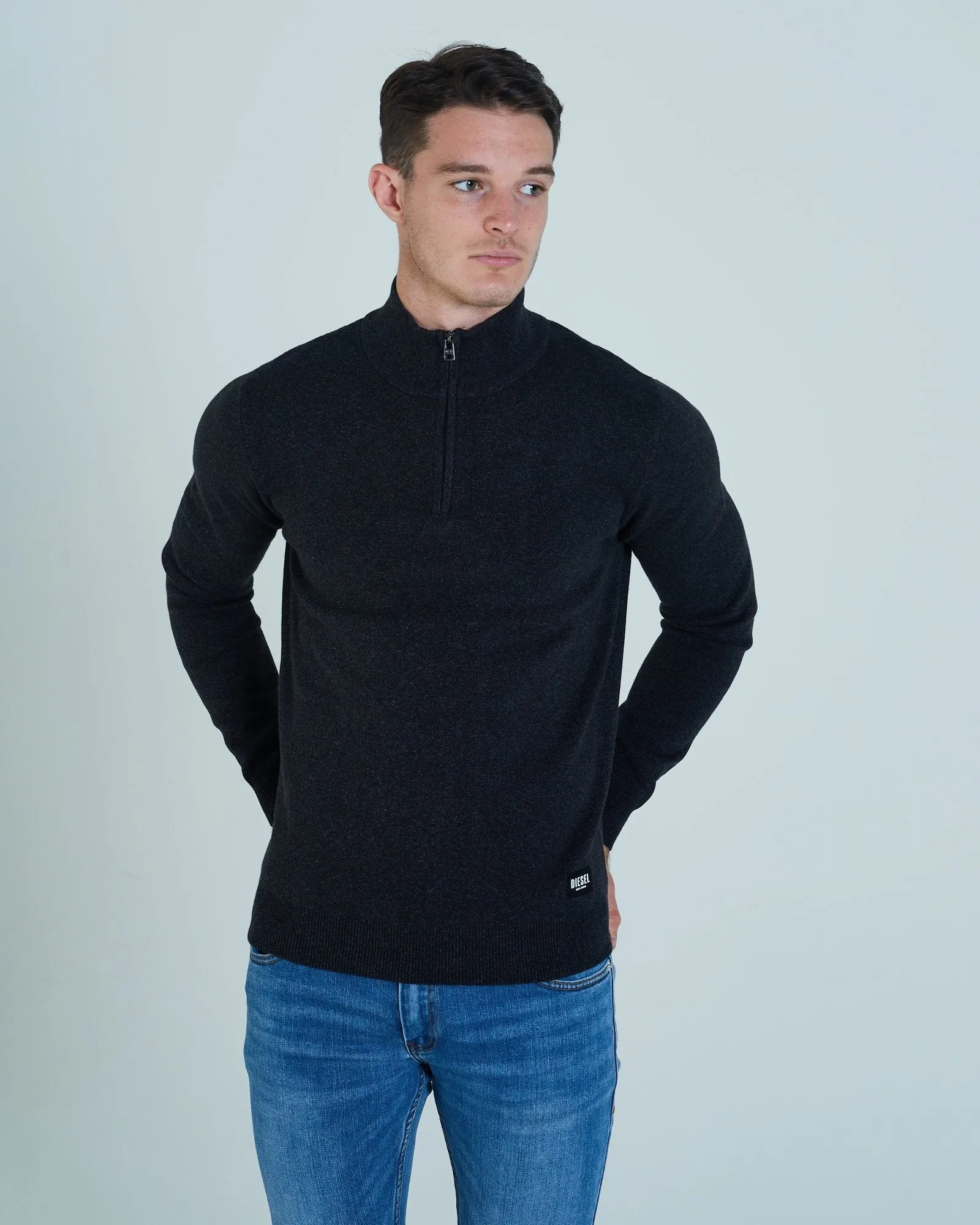 Colin Half Zip Black Melange