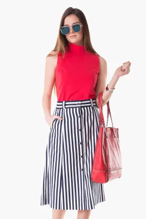 Cotton Striped nautical skirt