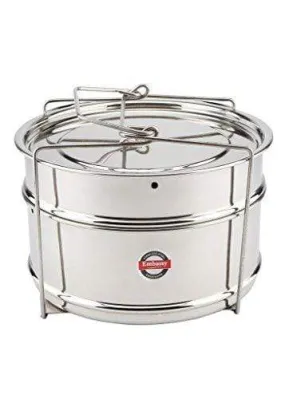 Embassy Cooker Separator Set Suitable for 8 Litres Hawkins Inner-Lid Pressure Cooker (2 Containers, Stainless Steel)