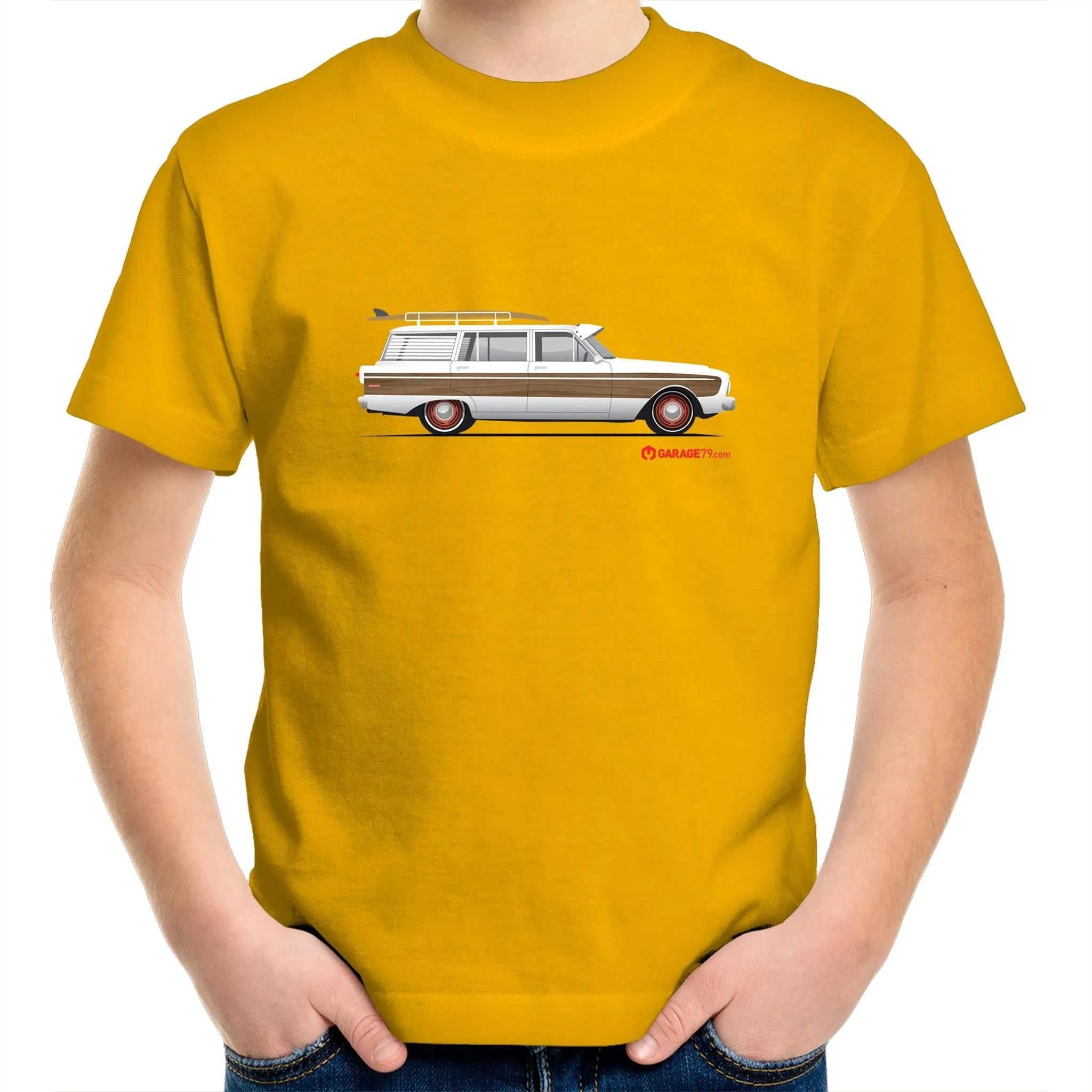 Falcon Surfing Wagon Kids Youth Crew T-Shirt