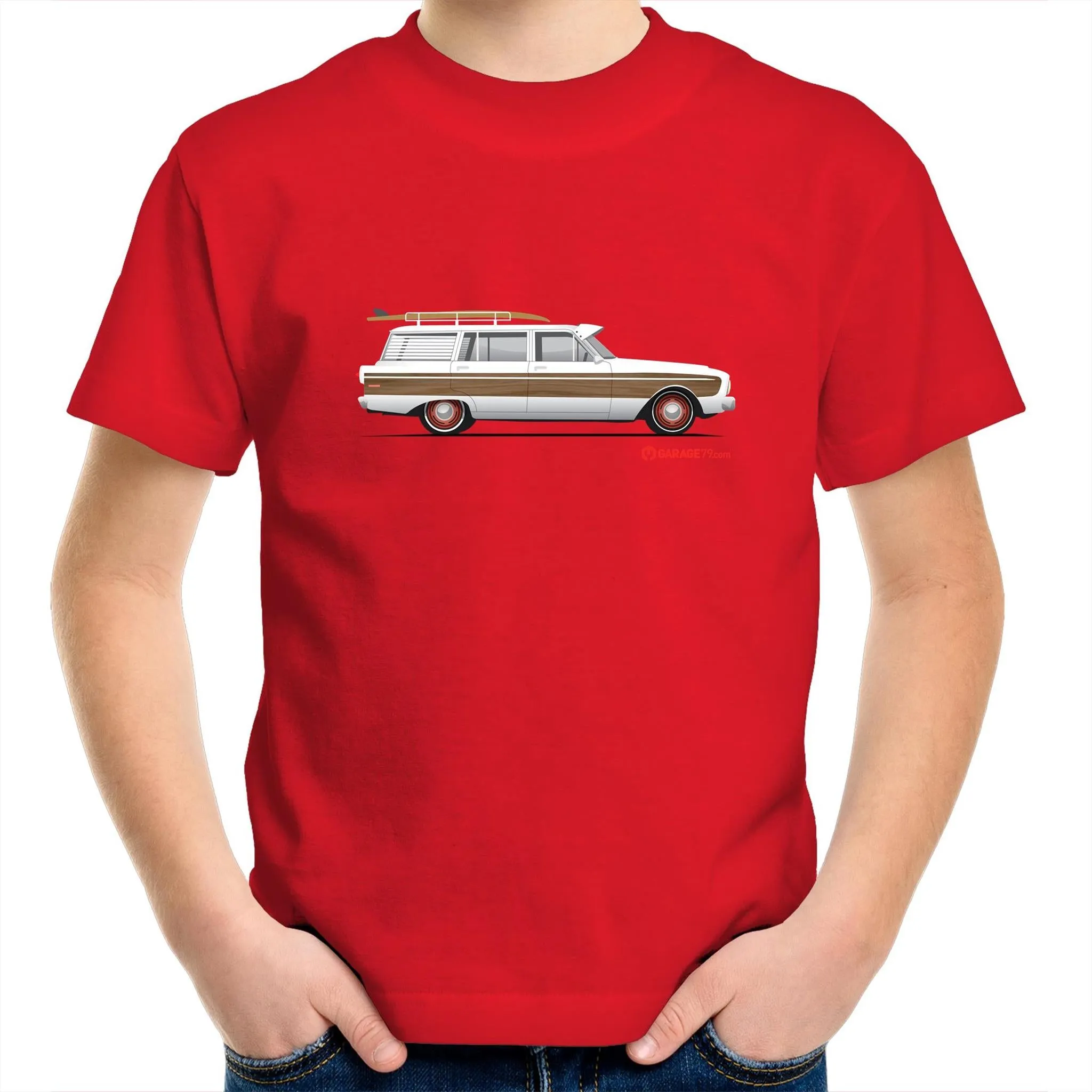 Falcon Surfing Wagon Kids Youth Crew T-Shirt