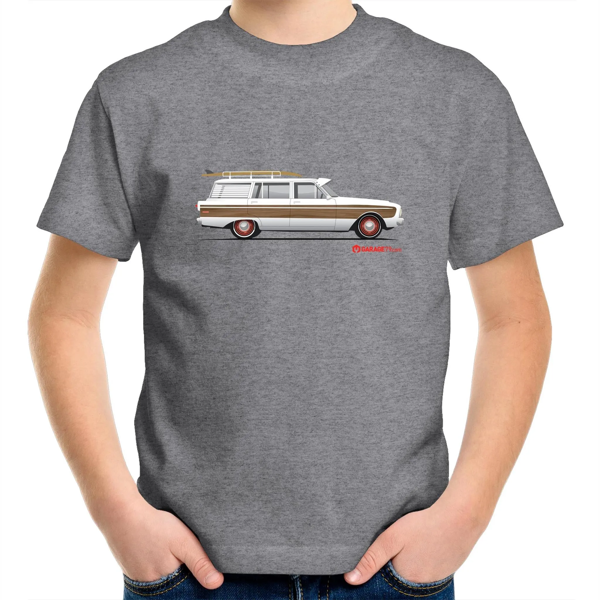 Falcon Surfing Wagon Kids Youth Crew T-Shirt