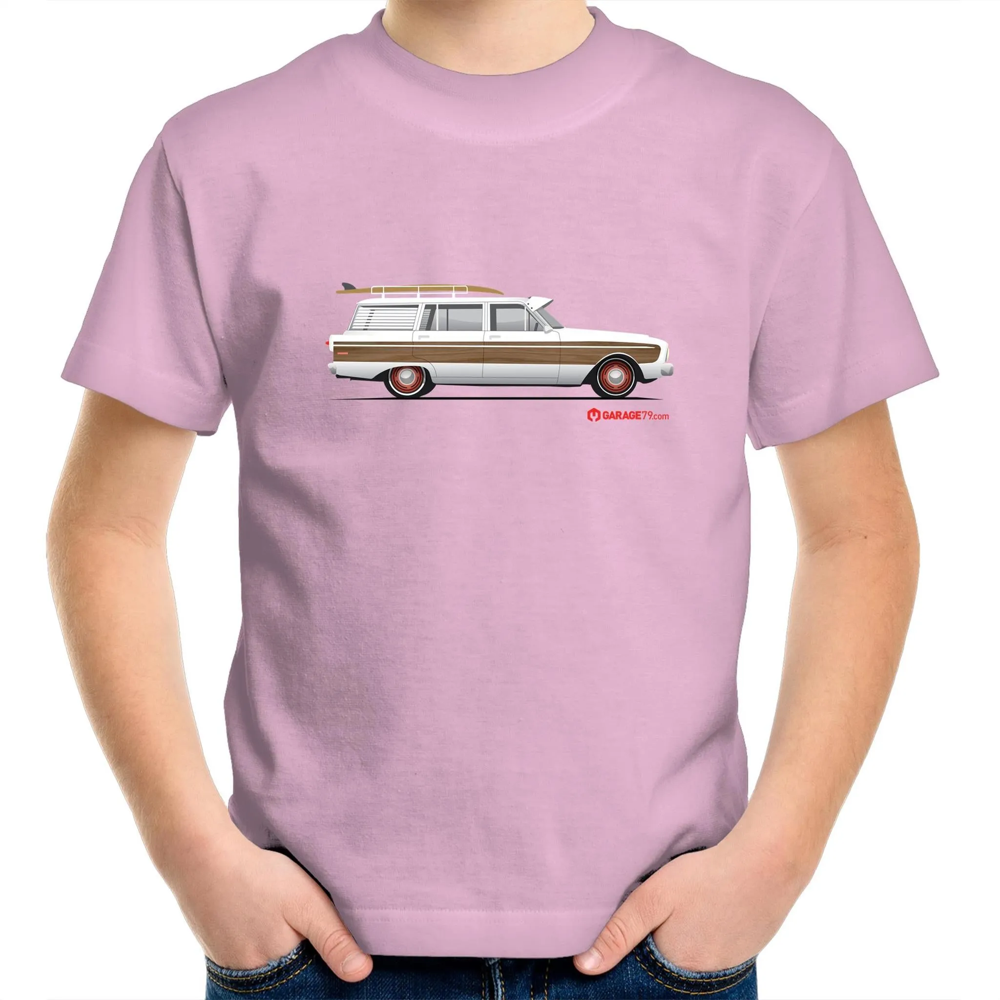 Falcon Surfing Wagon Kids Youth Crew T-Shirt