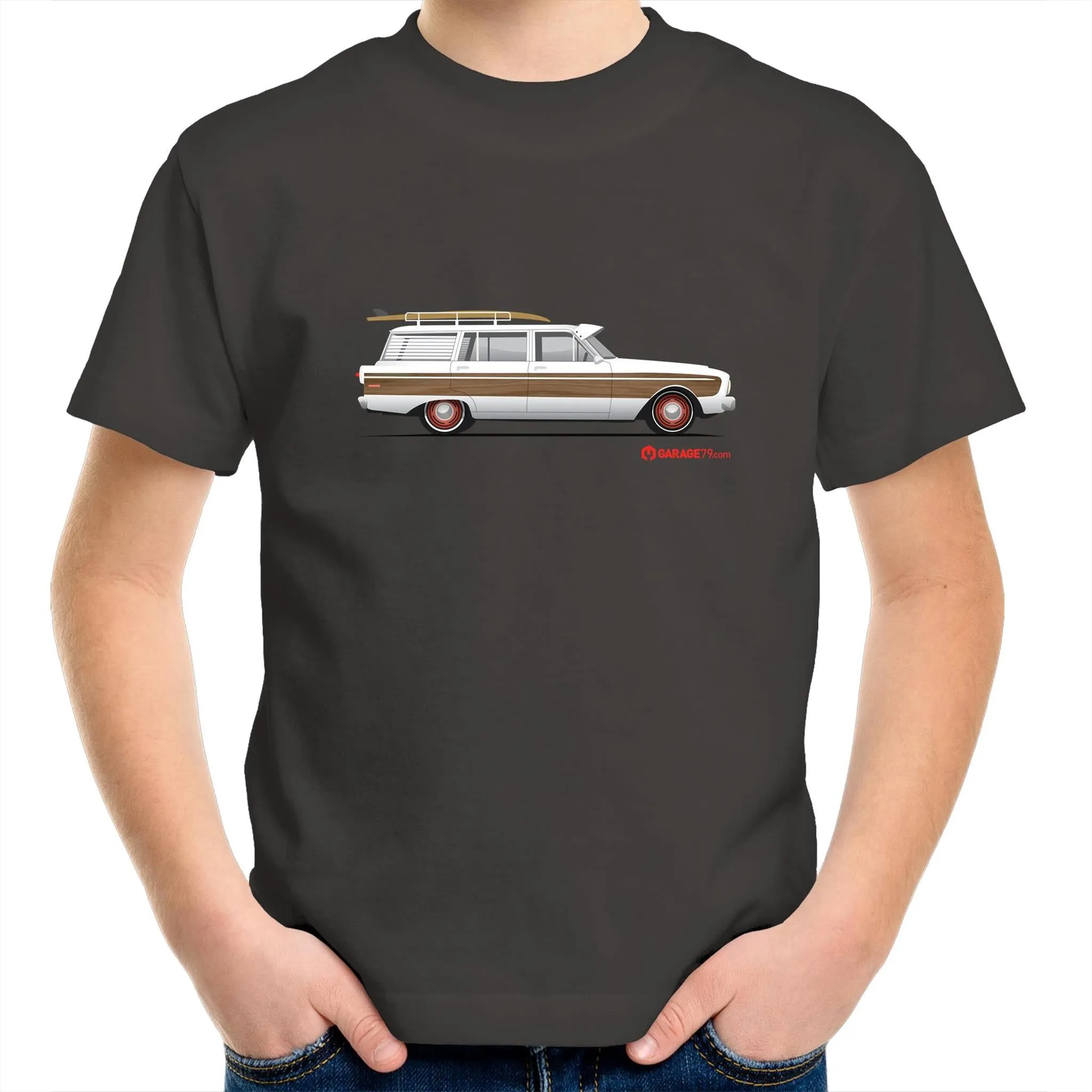 Falcon Surfing Wagon Kids Youth Crew T-Shirt