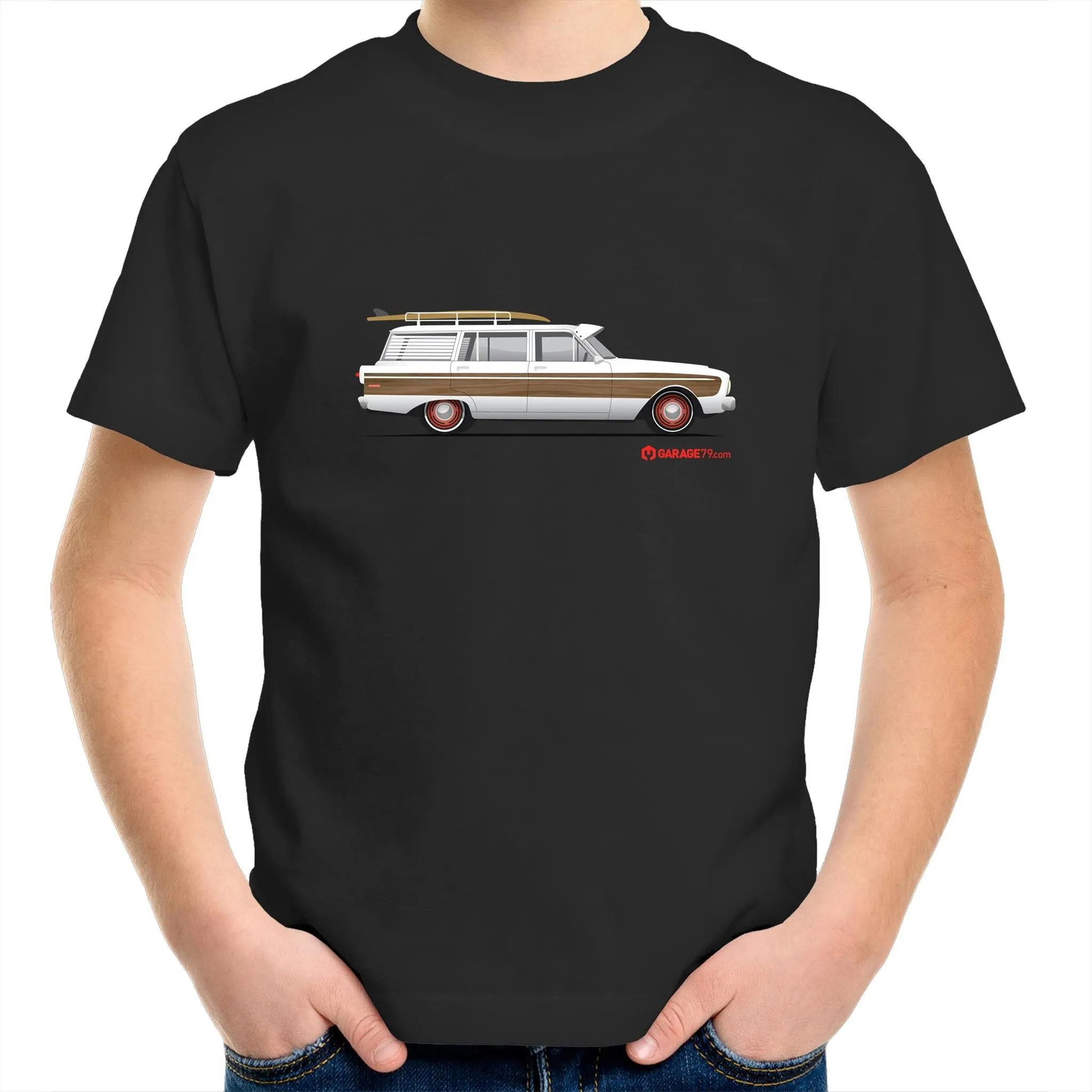 Falcon Surfing Wagon Kids Youth Crew T-Shirt