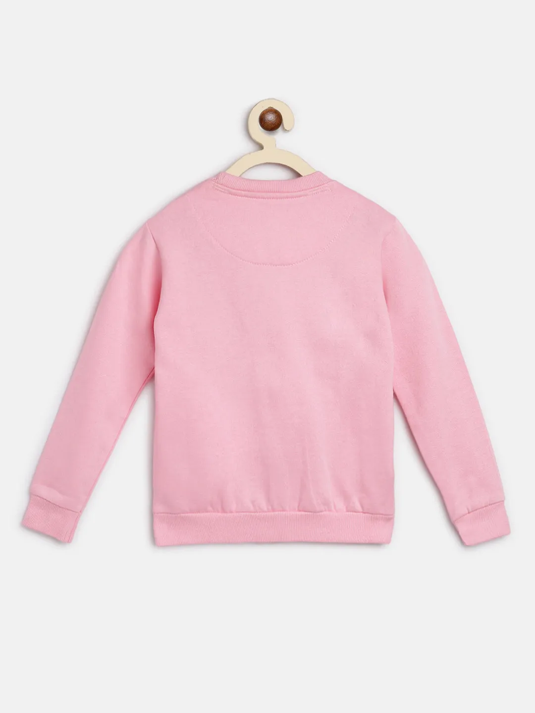 Girls Pink Cotton Sweatshirt