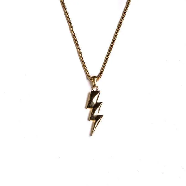 Golden Gilt Flash Bolt Necklace