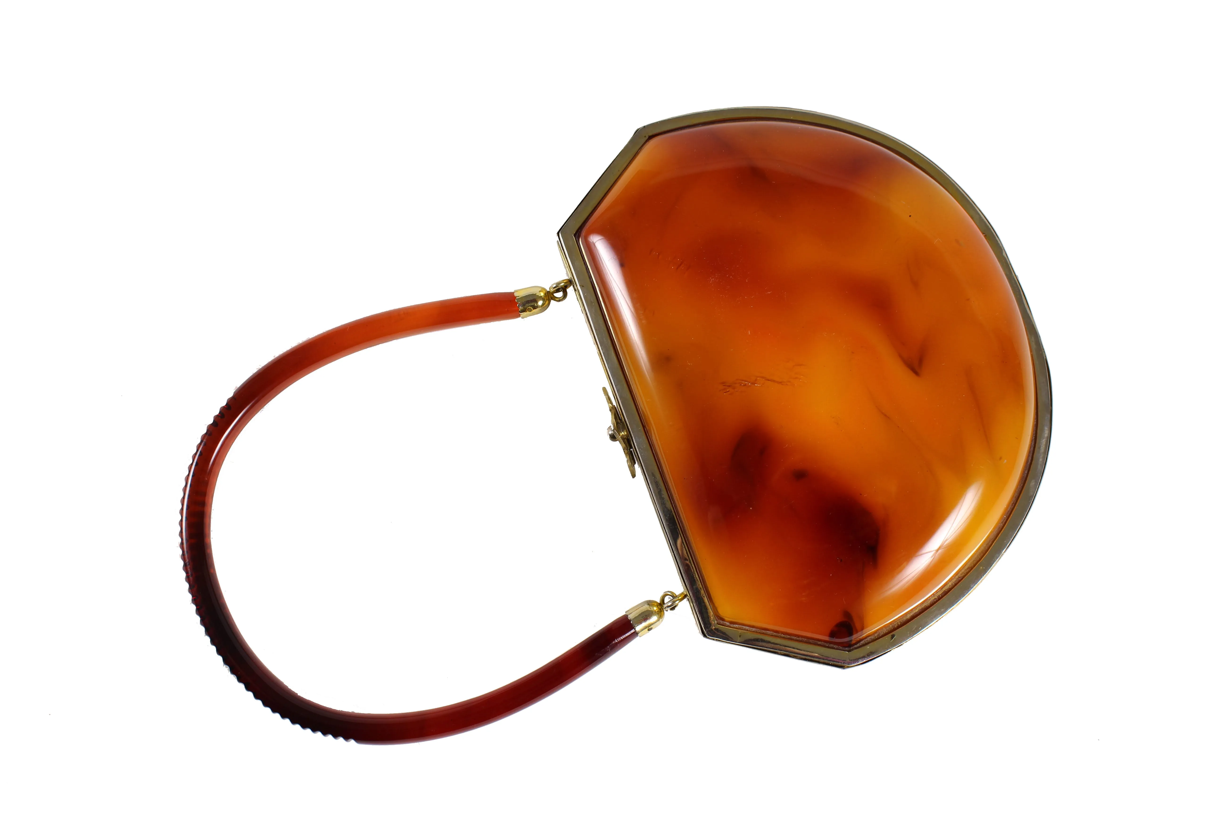 Lucite vanity purse tortoiseshell finish