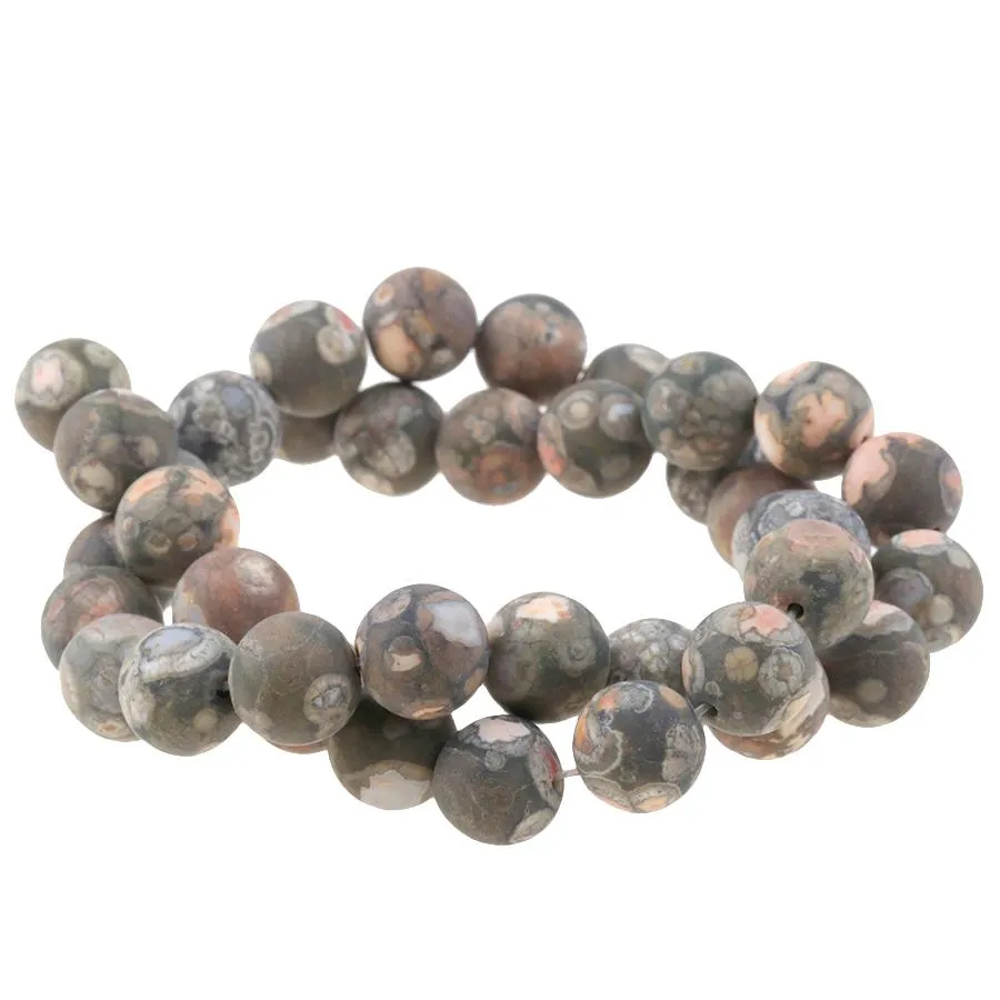 MATTE Rhyolite 10mm Round - 15-16 Inch - CLEARANCE