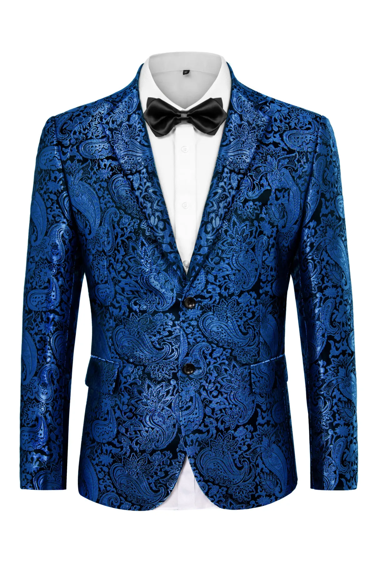 Mens Floral Tuxedo Two Buttons Jacket Paisley Suit Blazer Jacket for Dinner Prom