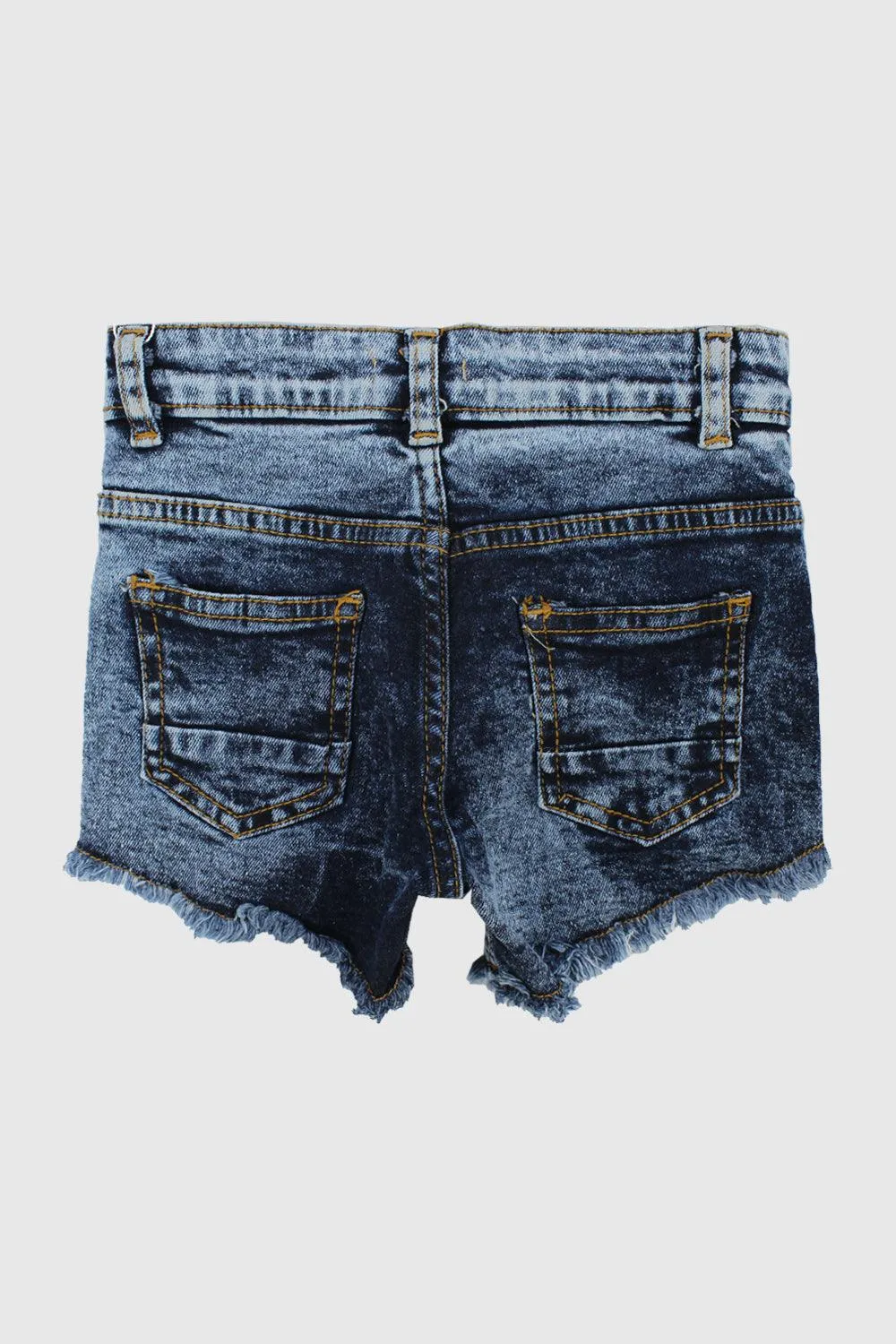 Navy Ripped Jean Shorts