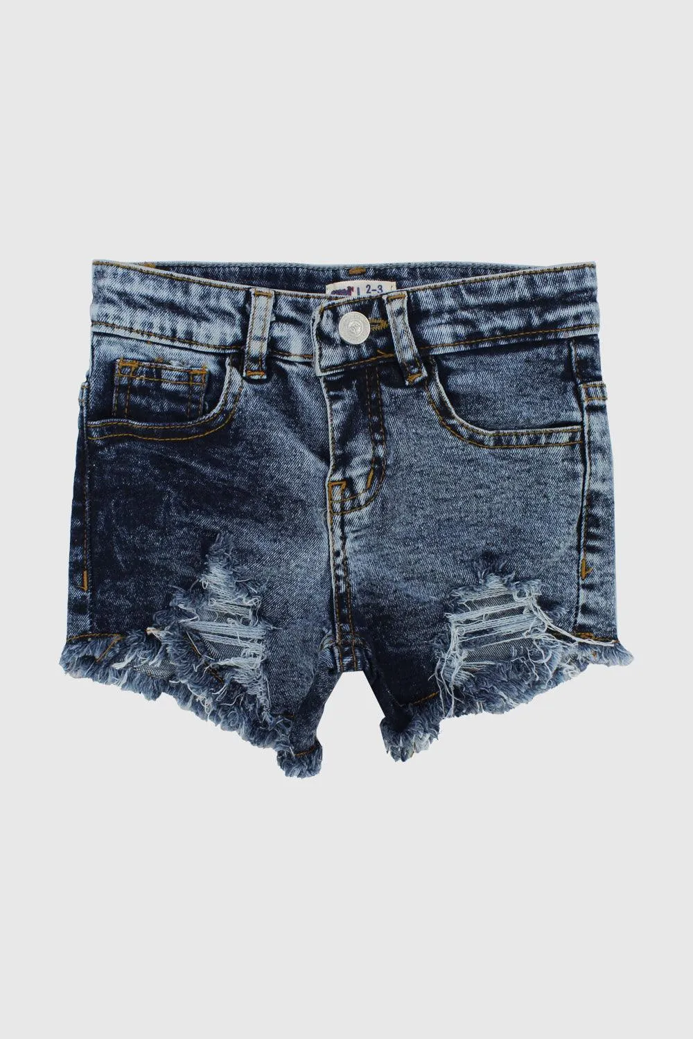 Navy Ripped Jean Shorts