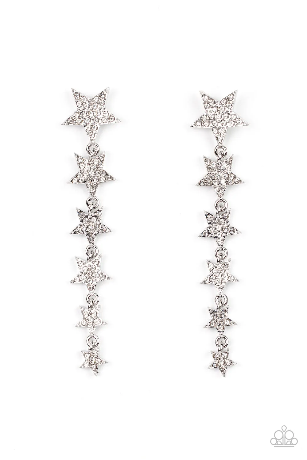 Paparazzi Americana Attitude - White Star Earrings