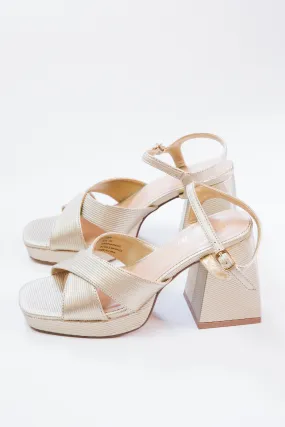 Robin Platform Heels, Gold Ribbed | Coconuts by Matisse