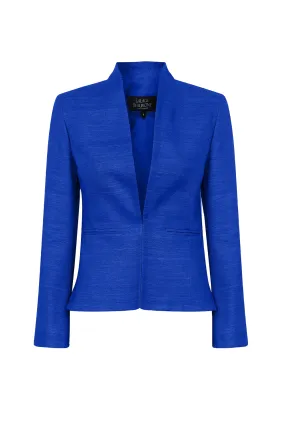 Sapphire Plain Raw Silk Jacket - Diana