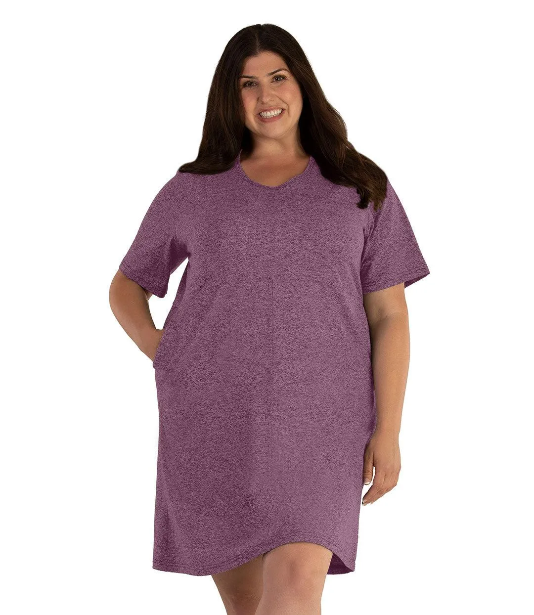 SoftWik Short Sleeve Dress with Pockets