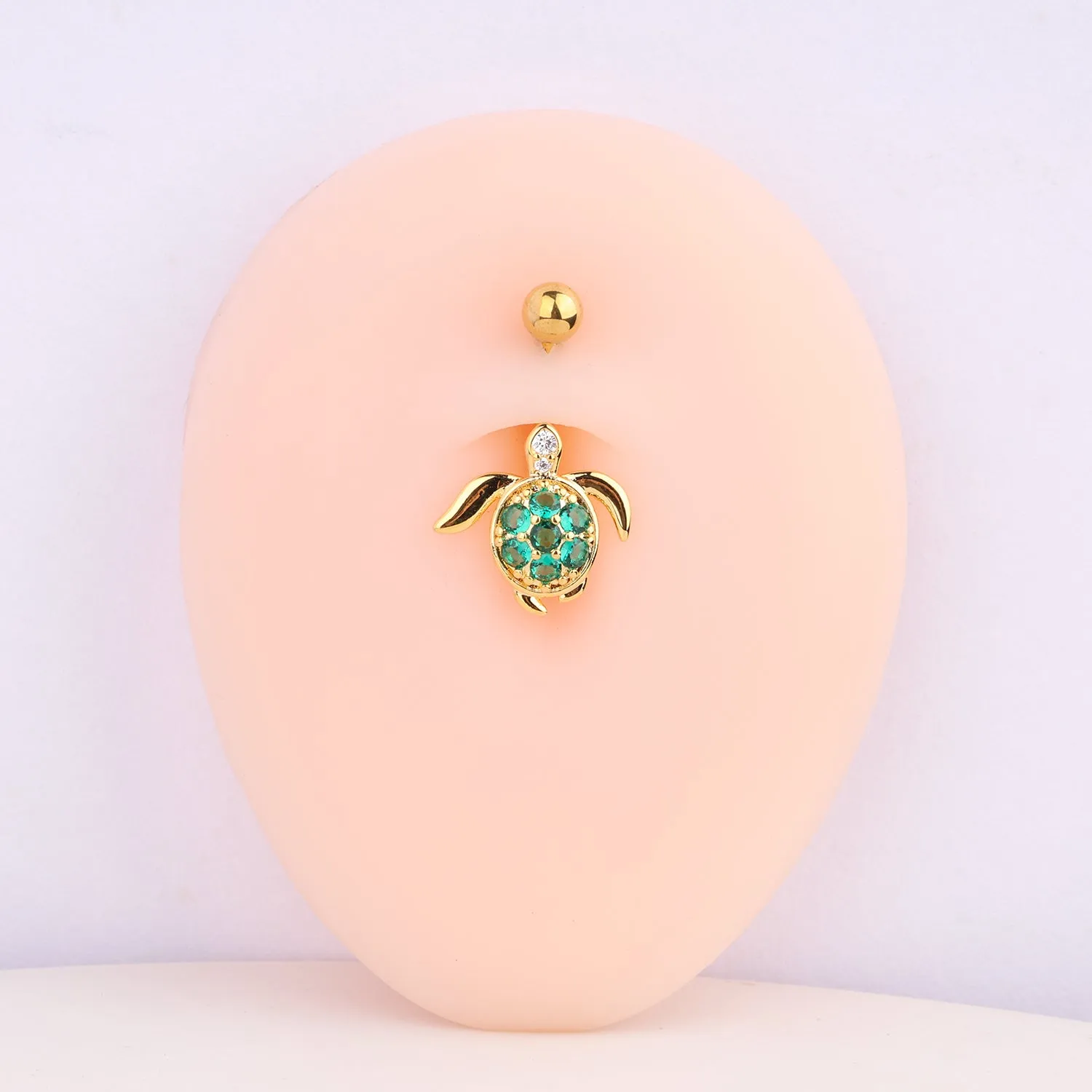 Swimming Turtle Belly Ring