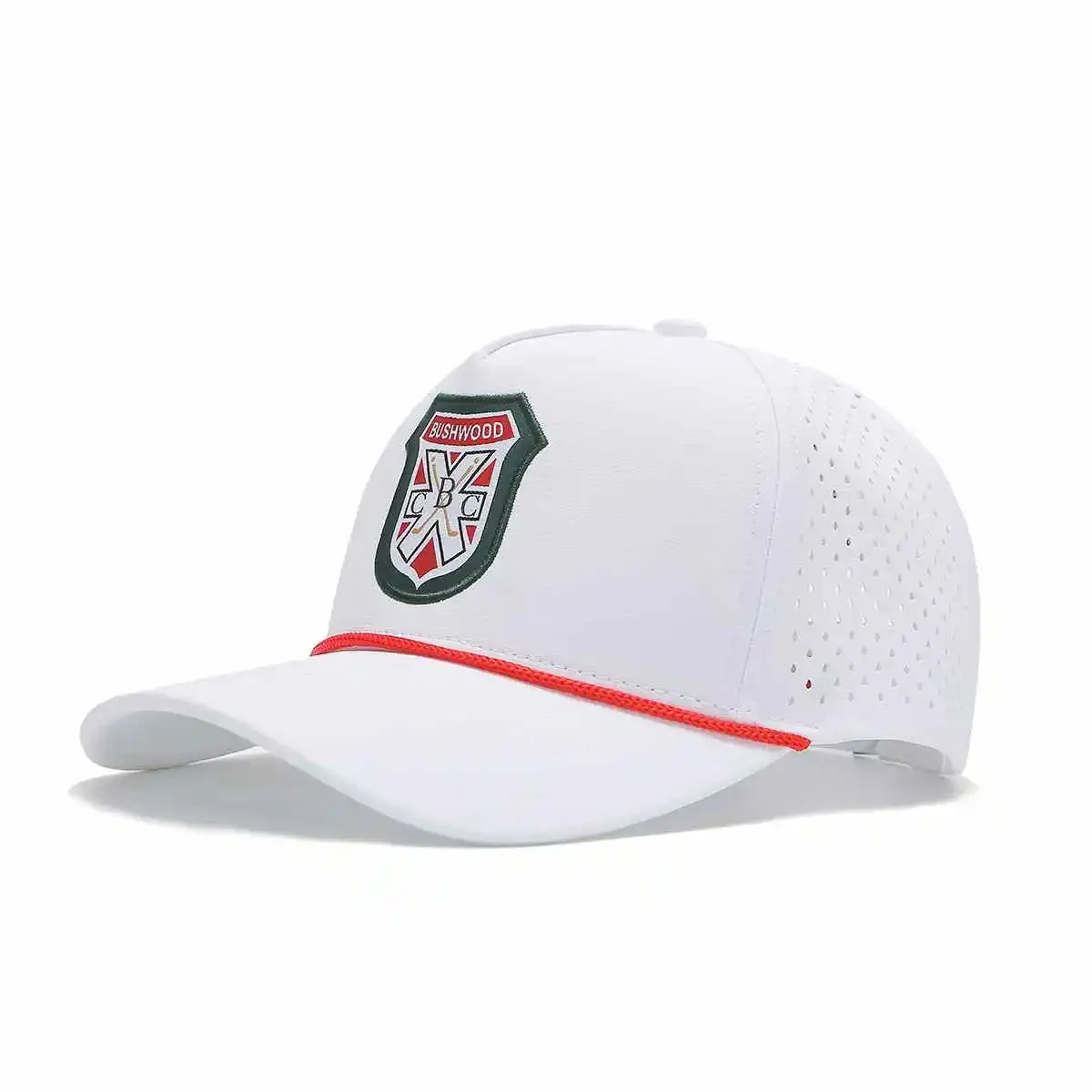 TOUR PRO Bushwood Members Golf Hat in White with Curved Brim