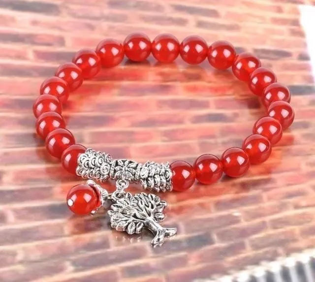 Tree of Life Natural Carnelian Bracelet