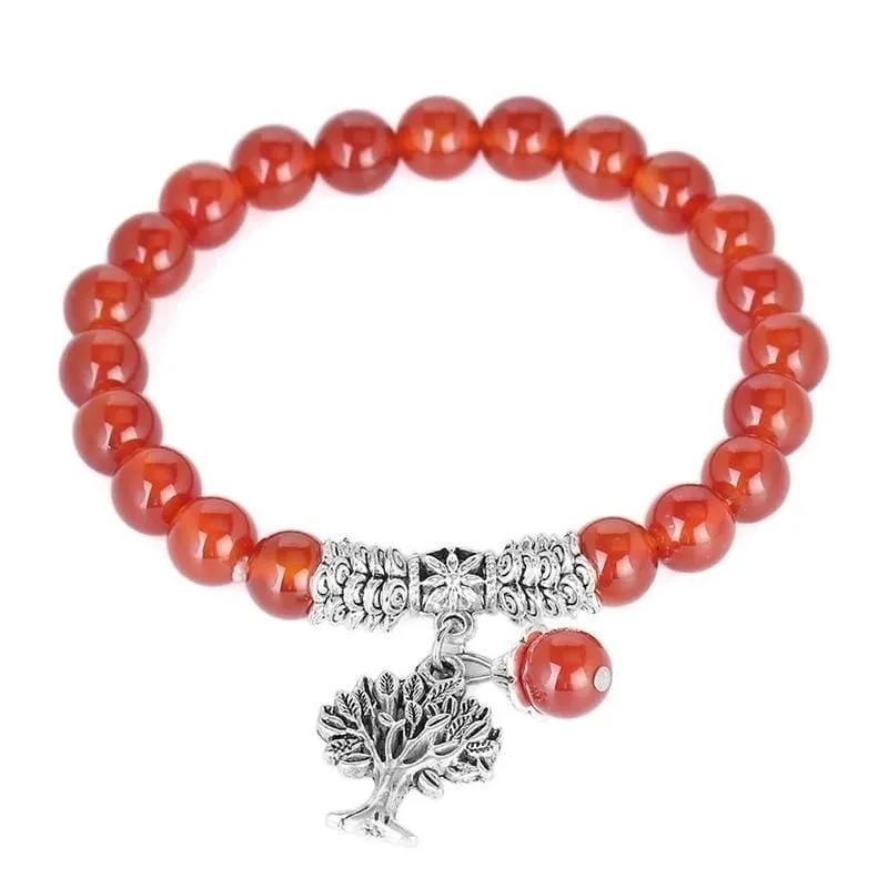 Tree of Life Natural Carnelian Bracelet