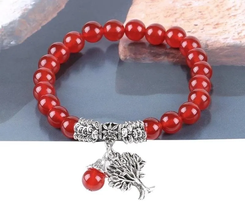 Tree of Life Natural Carnelian Bracelet