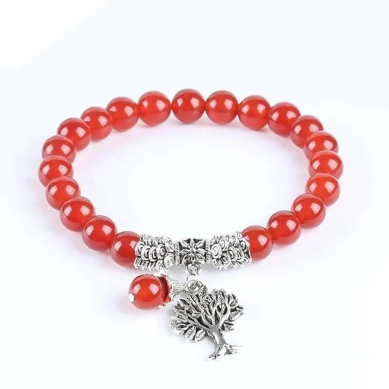 Tree of Life Natural Carnelian Bracelet