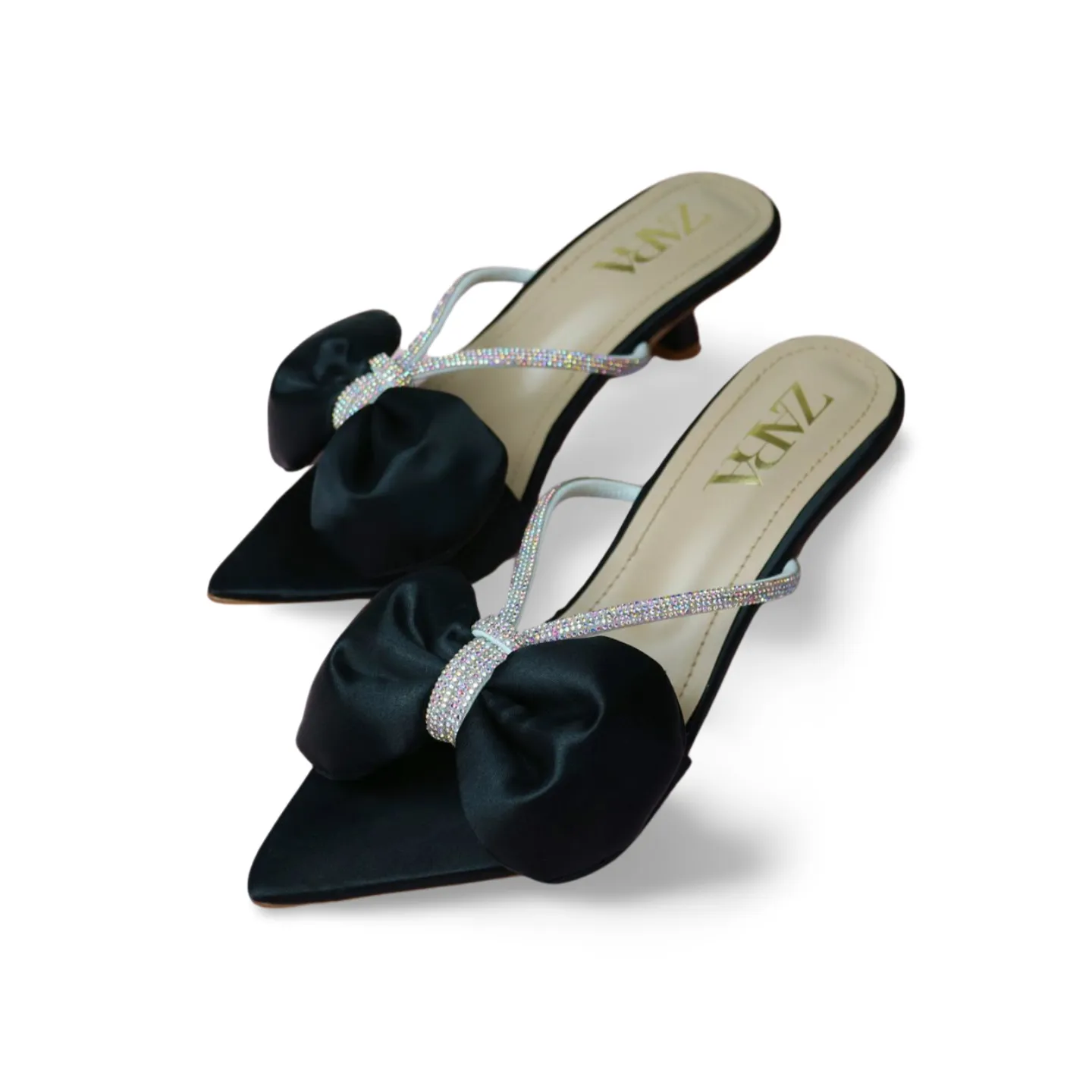 Velvet Bow Tie Court Shoes for Women